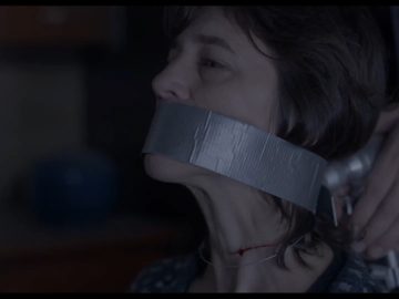 Charlotte Gainsbourg tape gagged in bondage