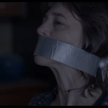Charlotte Gainsbourg tape gagged in bondage