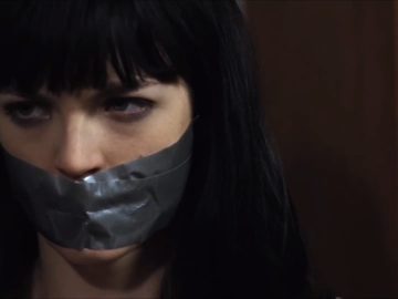 Danielle Cole and Neale Kimmel tape gagged in bondage