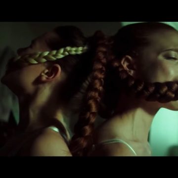 Imogen Waterhouse and Sarah Hay cleave gagged in bondage