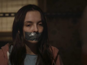 Jodie Comer tape gagged in bondage