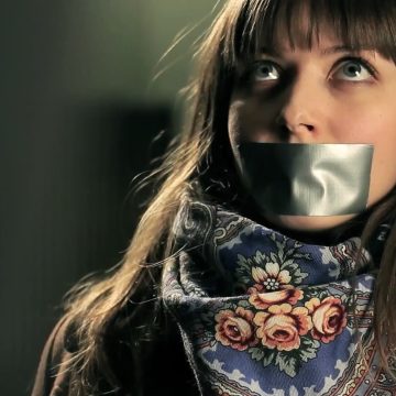 Kathrine Kolgrov tape gagged in bondage