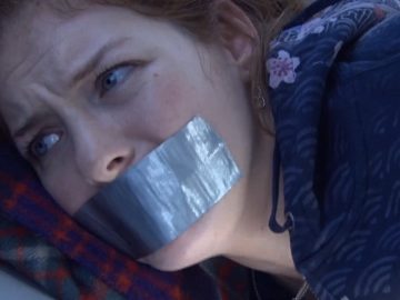 Rachelle Lefevre tape gagged in bondage